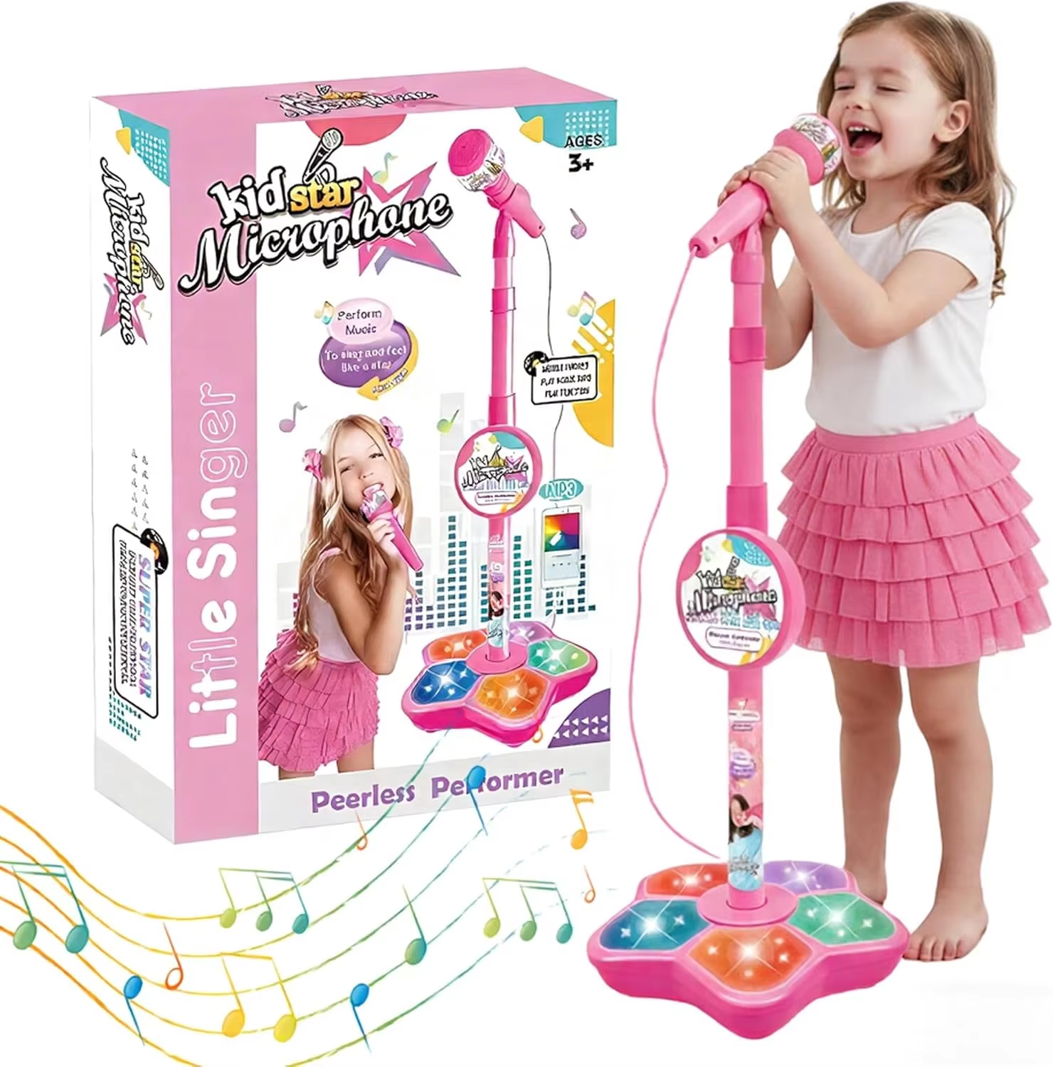 Kids Microphone Karaoke - Kids Microphone Stand Toy Portable Children's