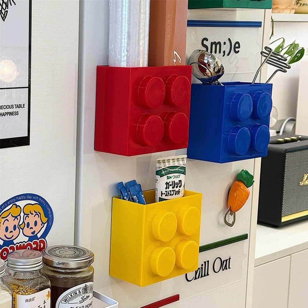 Magnetic Drawing Board - Lego-Style Magnetic Refrigerator Organizer ABS Plastic