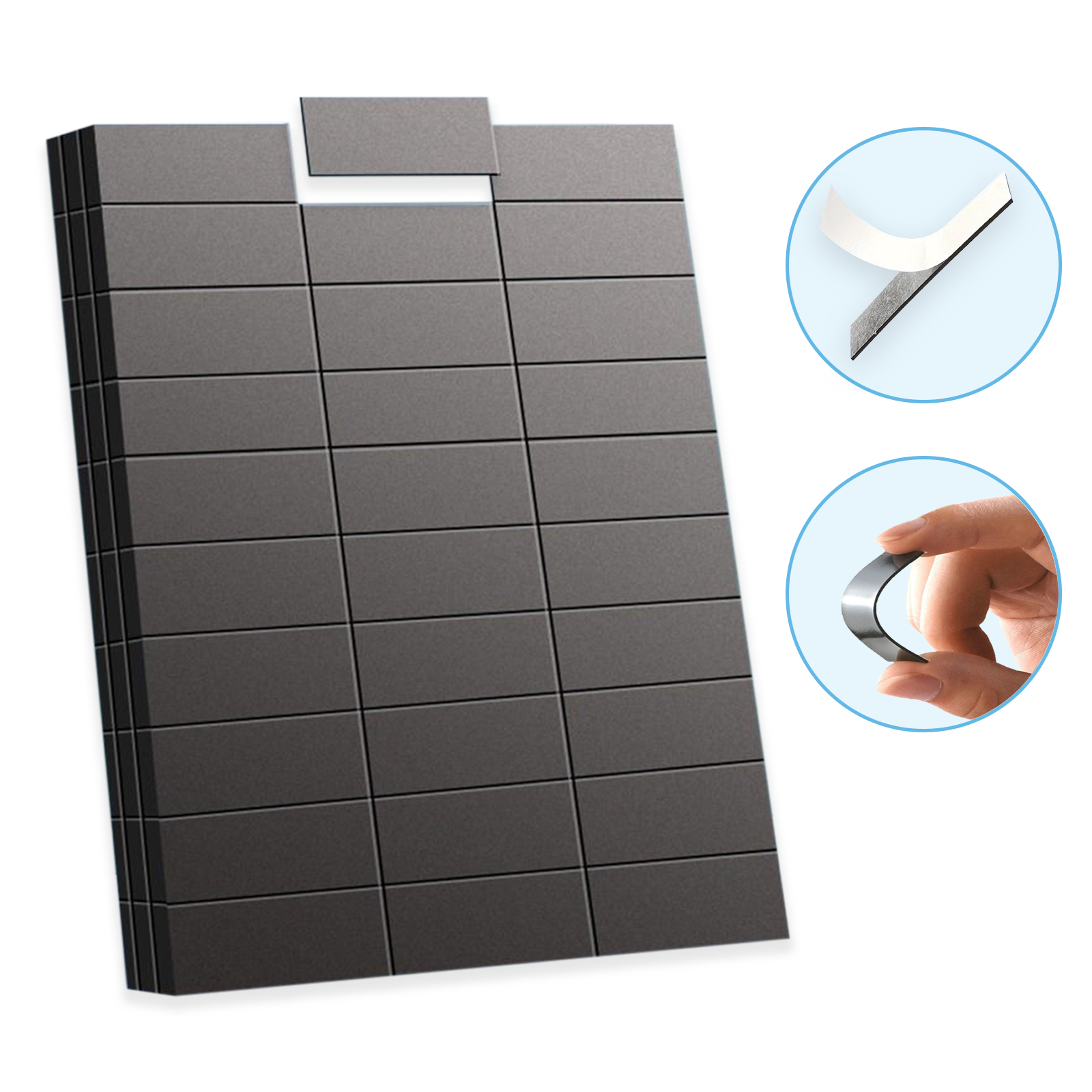 Magnetic Drawing Board - 90 Pcs/Set Flexible Self-Adhesive Mini Magnetic