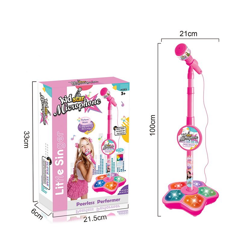 Kids Microphone Karaoke - Kids Microphone Stand Toy, Portable Children's