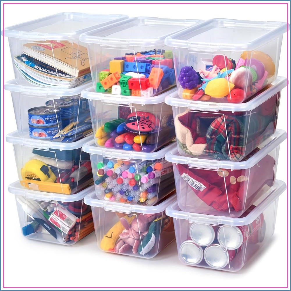 Kids Toys Blocks - 6 Quart Storage Bins with Lids,