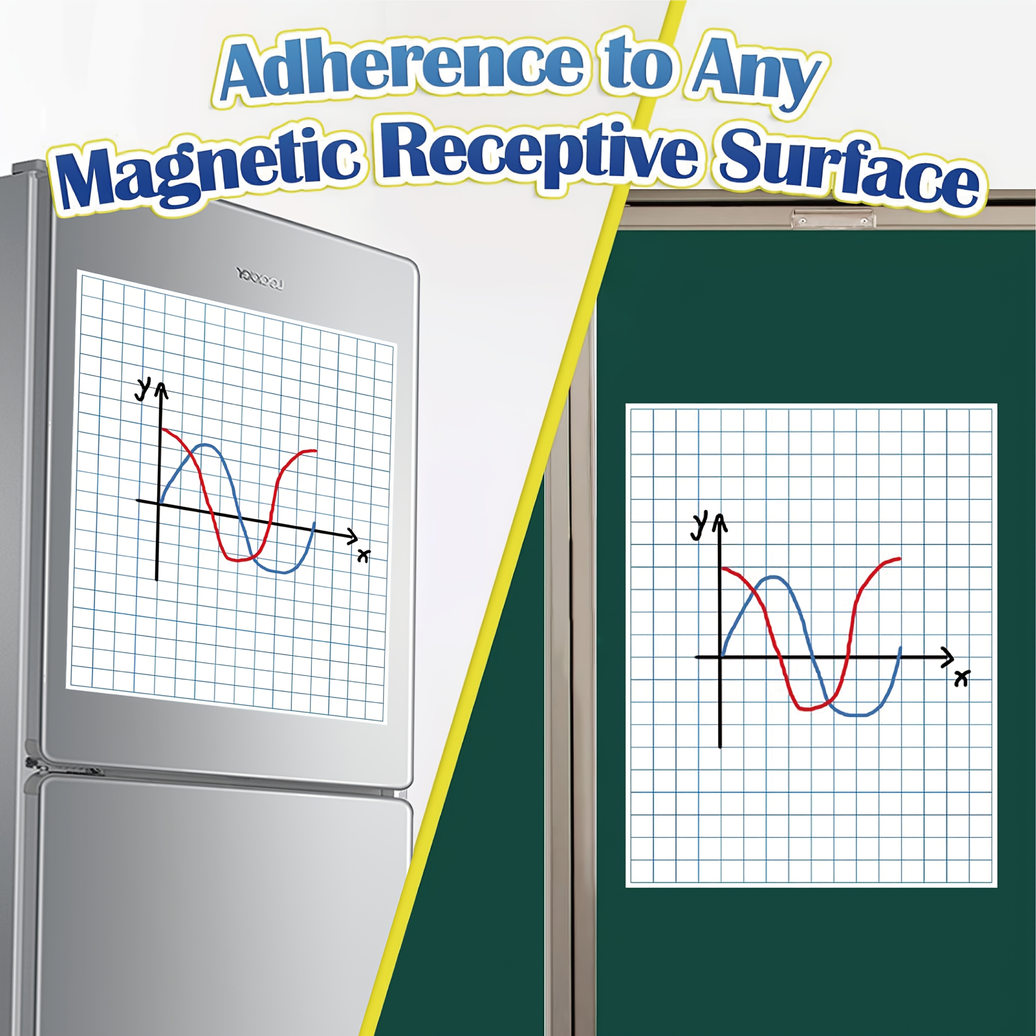 Magnetic Drawing Board - Large Magnetic Grid Writing Board, 21.5