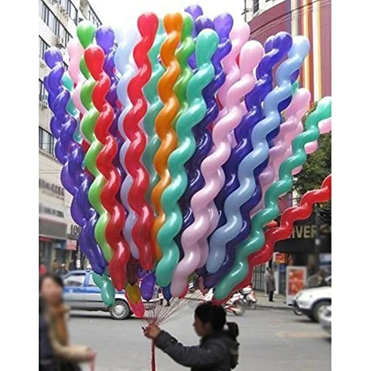Kids Toys Unique - 20/100Pcs Multicolor Spiral Long Balloon Unique