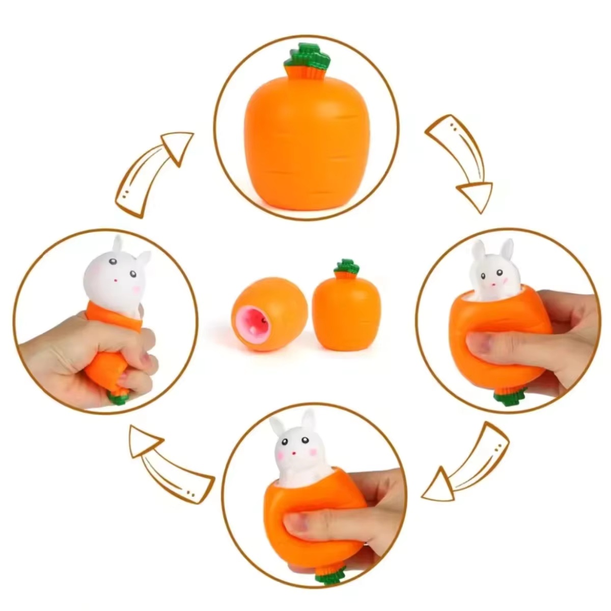 Cute Carrot Rabbit Squeeze Toy - Kids Toys Unique incelemesi ve fiyatı