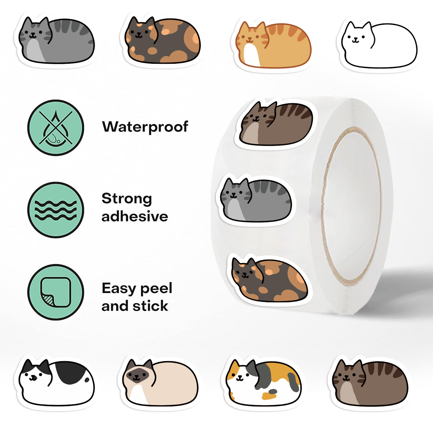 500PCS Cartoon Cat Stickers Dl - Kids Toys Names incelemesi ve fiyatı