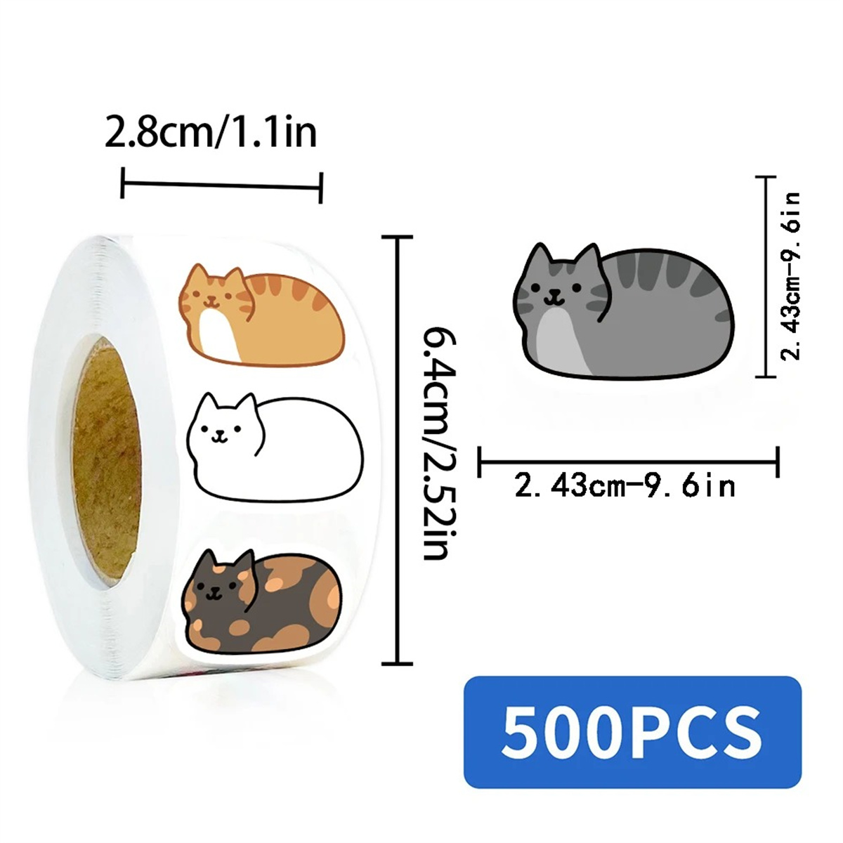 500PCS Cartoon Cat Stickers Dl - Kids Toys Names incelemesi ve fiyatı