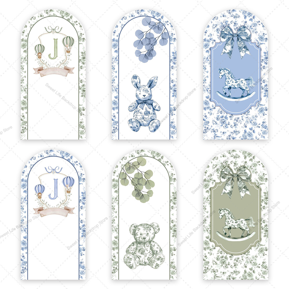 Blue Green Floral Bow Arch Bac - Kids Toys Names incelemesi ve fiyatı