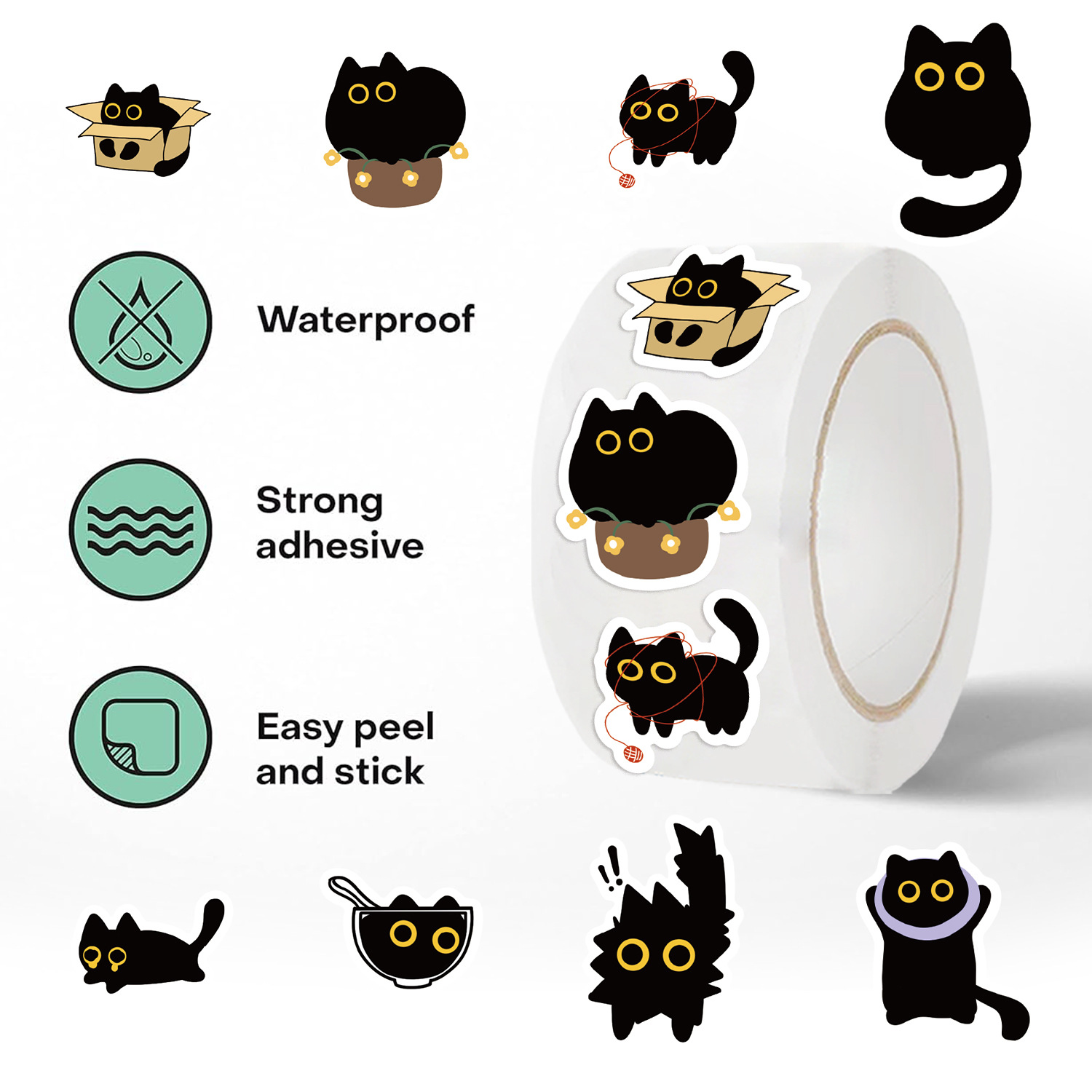 100-500Pcs Cartoon Cat Roll St - Kids Toys Names incelemesi ve fiyatı