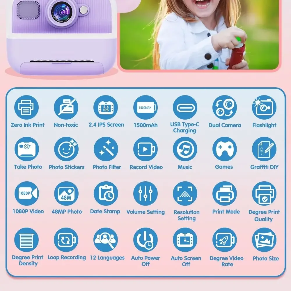 Kids Mini Instant Print Camera - Kids Toys Videos incelemesi ve fiyatı